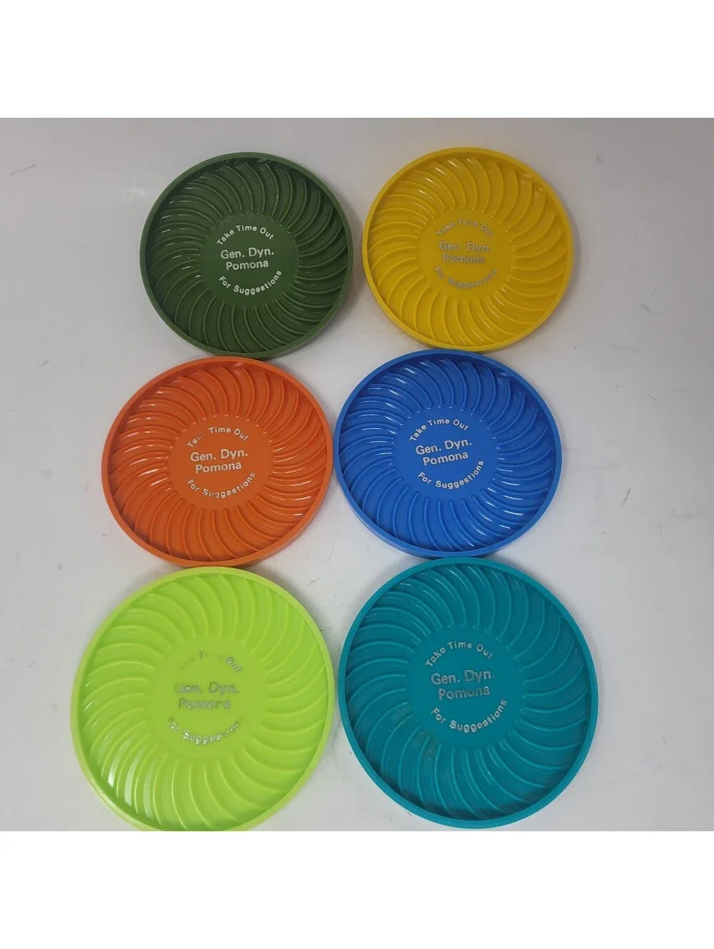 Vintage General Dynamics Pomona Ritepoint Coasters Set of 6 Aviation Aerospace